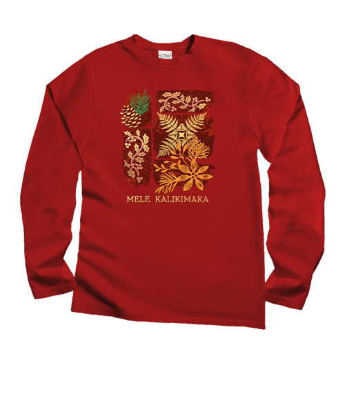 Christmas Montage - Red Long Sleeve Crewneck T-Shirt
