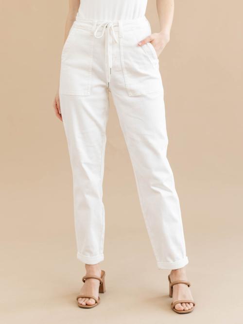 Judy Blue White Garment Dyed Jogger