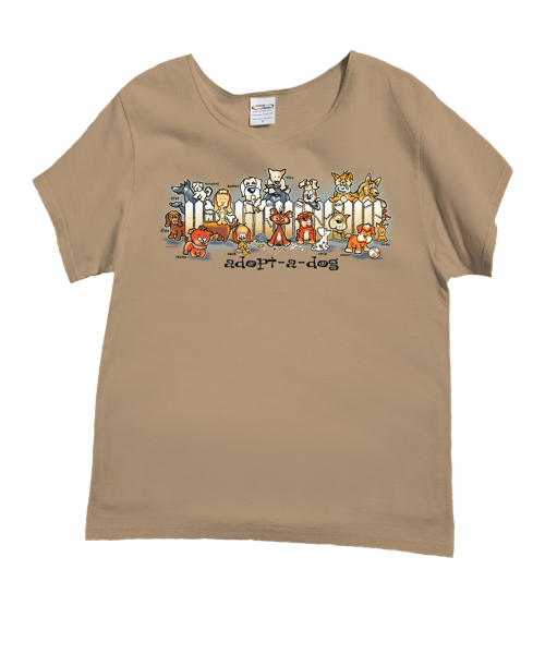 Picket Fence Pooches - Kona Coffee Dyed Short Sleeve Scoop Neck T-Shirt