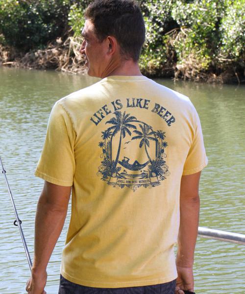 Life Is Like Beer - Beer Dyed Short Sleeve Crewneck T-Shirt