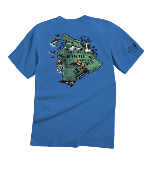 Destination Big Island - Blue Hawaii Dyed Short Sleeve Crewneck T-Shirt