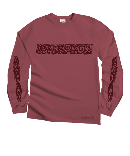 Koa Band - Paradise Red Dyed Long Sleeve Crewneck T-Shirt