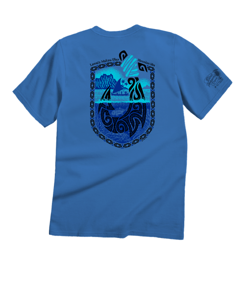 Lawaia Makau Ulua - Blue Hawaii Dyed Short Sleeve Crewneck T-Shirt