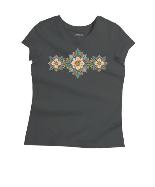 Blossom Quilt - Graphite Short Sleeve Pima T-Shirt