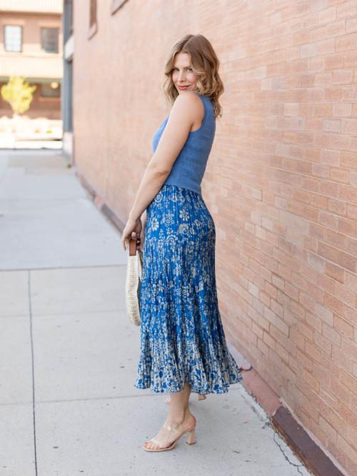 Current Air Pleat Detail Sleeveless Midi Dress