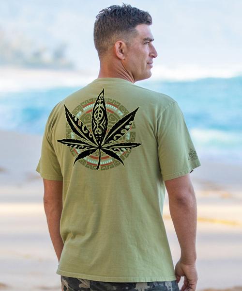 Tribal Hemp Rasta - Hemp Dyed Short Sleeve Crewneck T-Shirt