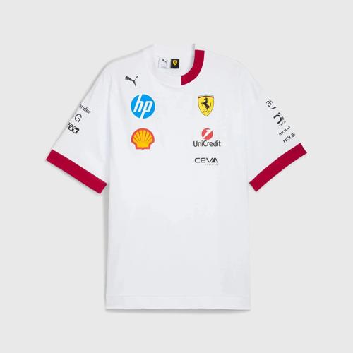 Scuderia Ferrari F1 2025 Men's Miami GP Team Oversized T-Shirt - White