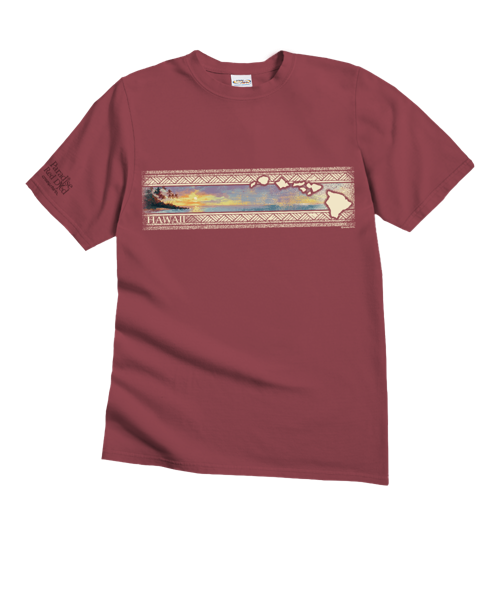 Hawaiian Island Band - Paradise Red Dyed Short Sleeve Crewneck T-Shirt