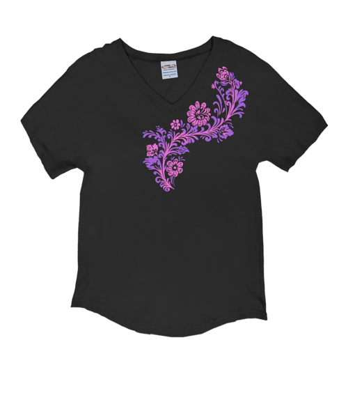 Spring In Swing - Charcoal Short Sleeve Dolman V-Neck Tee