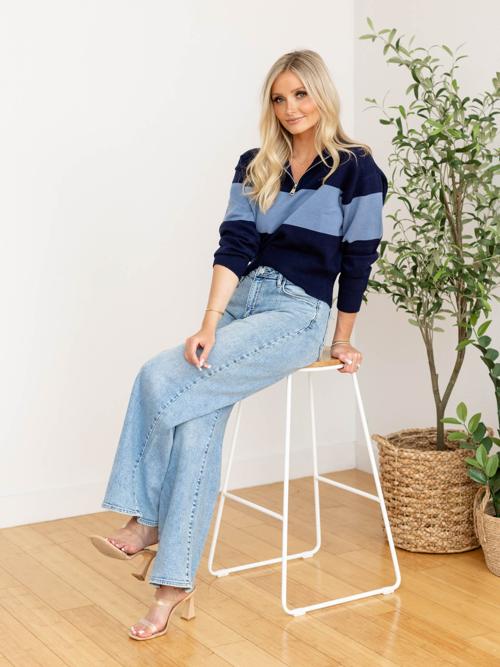 Elan Stripe Detail Half Zip