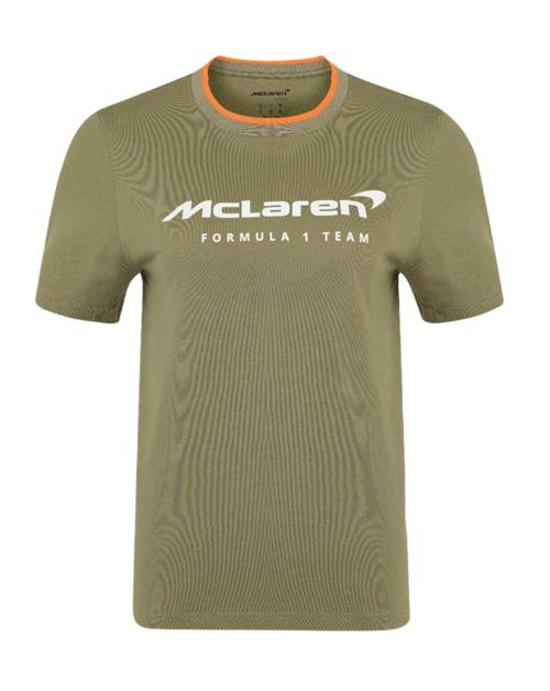 McLaren F1 Women's Core Essentials Logo T-Shirt - Deep Lichen Green/White/Orange/Black/Pink
