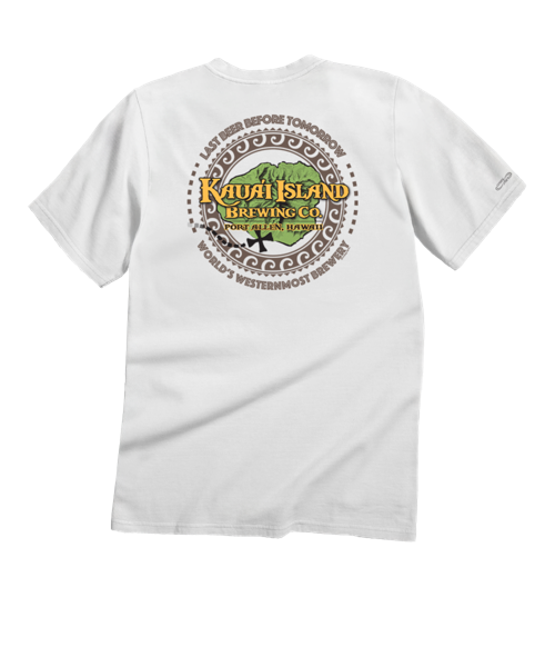 Kauai Island Brewing Co Tribal Circle - White Short Sleeve Crewneck T-Shirt