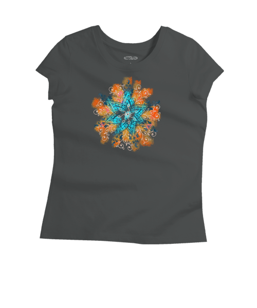 Henna Mandala - Graphite Short Sleeve Pima T-Shirt
