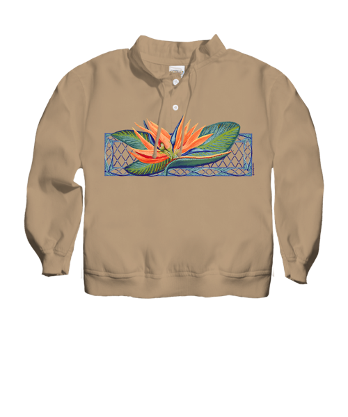 Bird Of Paradise - Kona Coffee Dyed Long Sleeve Lightweight Pullover