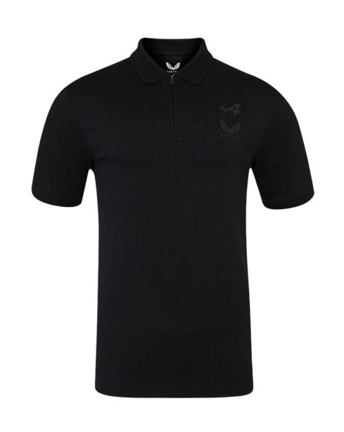Alpine Racing F1 Dual Brand Polo Shirt - Caviar Black