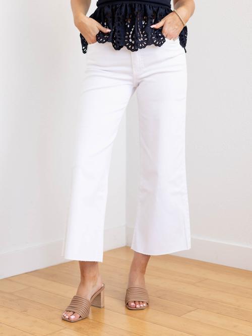 KUT Optic White Meg High Rise Fab Ab Wide
