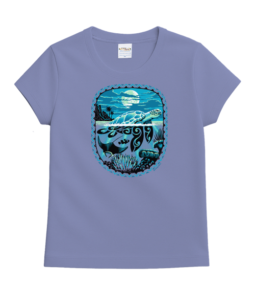 Honu Moon - Lavender Dyed Short Sleeve Crewneck T-Shirt