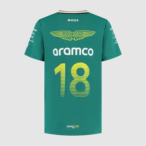 Aston Martin F1 2025 Kids Lance Stroll Team T-Shirt - Youth Green