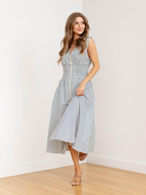 Sleeveless Striped Maxi Dress