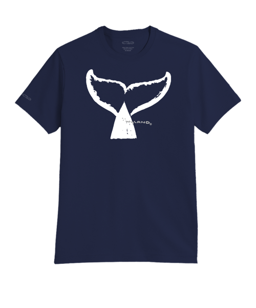 Wyland® Whale Tail Brush - Indigo Short Sleeve Pima T-Shirt