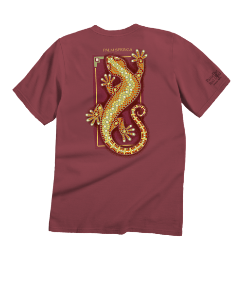 Southwest Gecko Crawl - Paradise Red Dyed Short Sleeve Crewneck T-Shirt