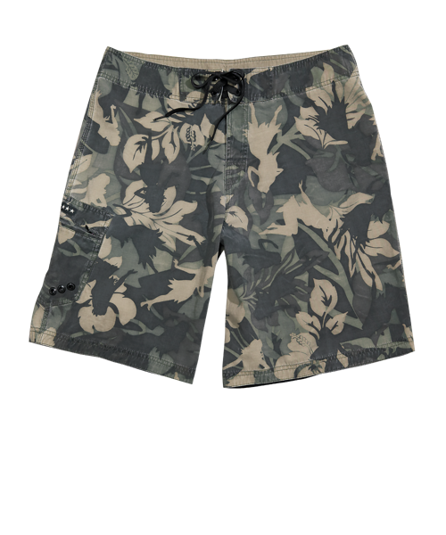 Hulaflage - Camo Green Floral Board Shorts