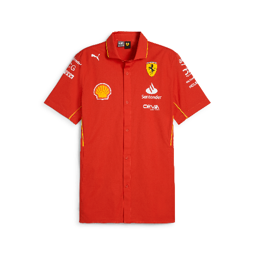 Scuderia Ferrari F1 2024 Team Button Down Shirt - Red