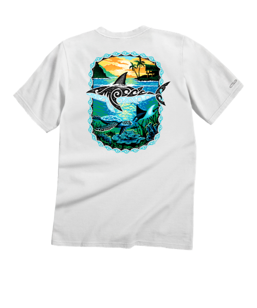 Mano Sunrise - White Short Sleeve Crewneck T-Shirt