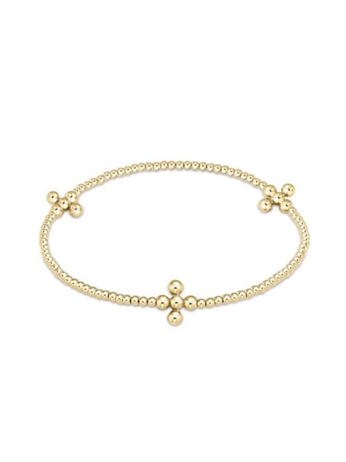 enewton Signature Cross Gold Pattern 2mm Bead Bracelet