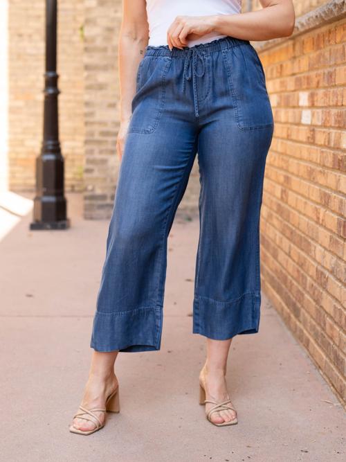 Liverpool Pull On Tie Waist Wide Leg Ankle