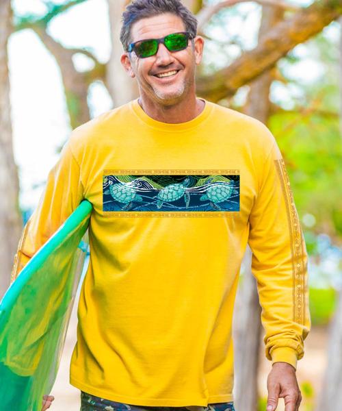 Honus In Surf Band - Pineapple Dyed Long Sleeve Crewneck T-Shirt