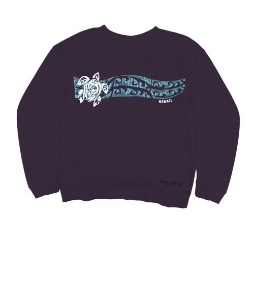 Honu Wave Tattoo - Blackberry Dyed Long Sleeve Sweatshirt