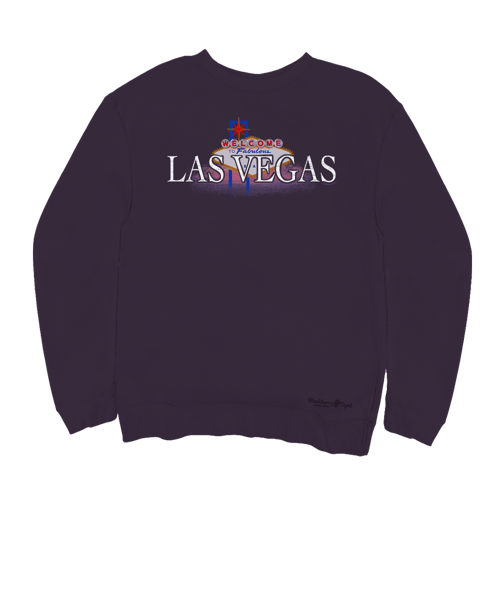 Las Vegas Sign - Blackberry Dyed Long Sleeve Sweatshirt