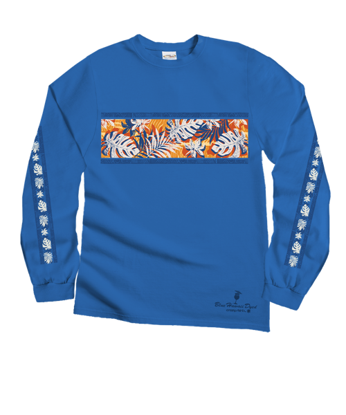 Tiki Band - Blue Hawaii Dyed Long Sleeve Crewneck T-Shirt