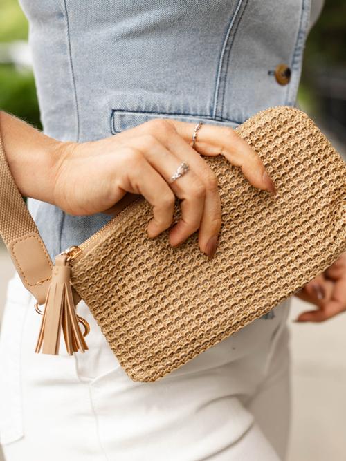 Rome Raffia Clutch Wristlet