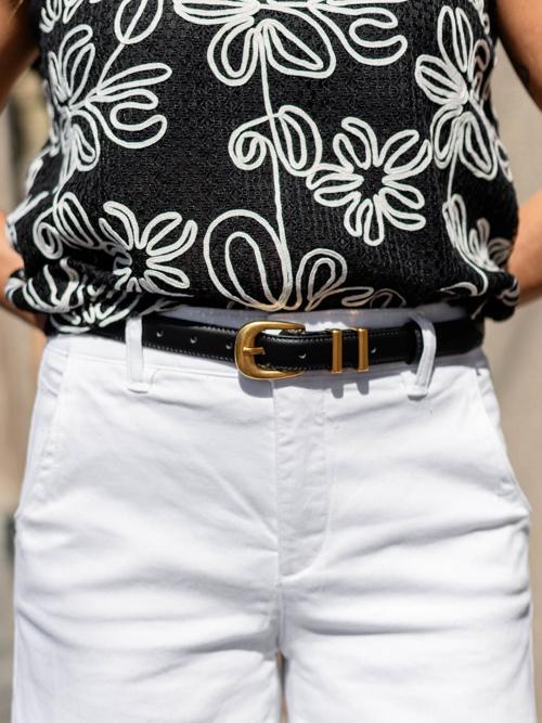 Chunky Detail Leather Belt