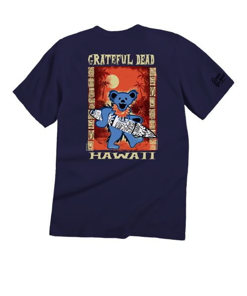 Grateful Dead Tiki Bear - Grape Dyed Short Sleeve Crewneck T-Shirt