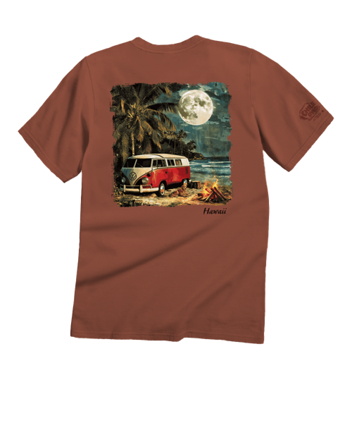 Volkswagen Van Campfire - Chile Dyed Short Sleeve Crewneck T-Shirt