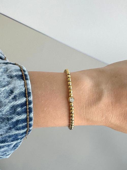 Stainless Steel Crystal Ball Bracelet