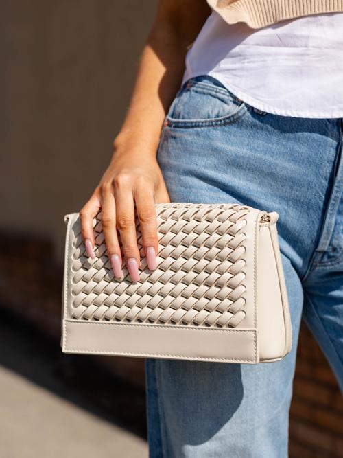 Nina Woven Raffia Crossbody