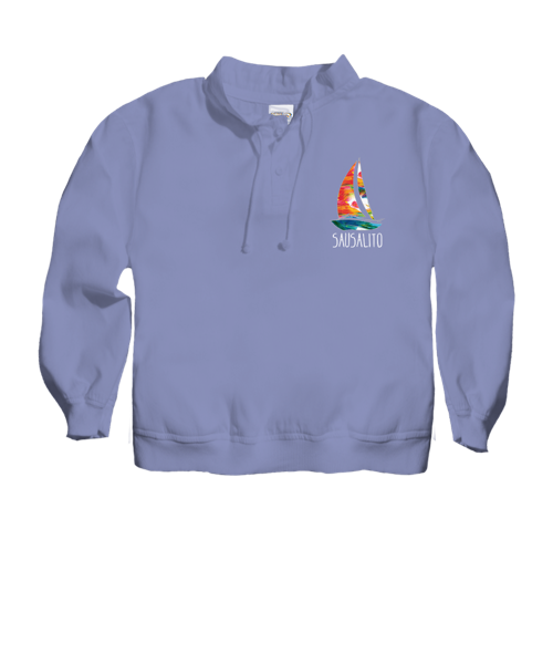 Rainbow In A Sail - Lavender Dyed Long Sleeve Lightweight Pullover