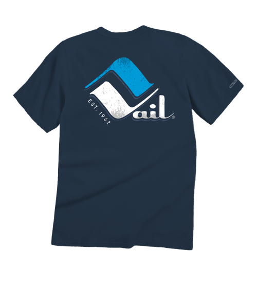 Retro Vail Frost - Navy Short Sleeve Crewneck T-Shirt