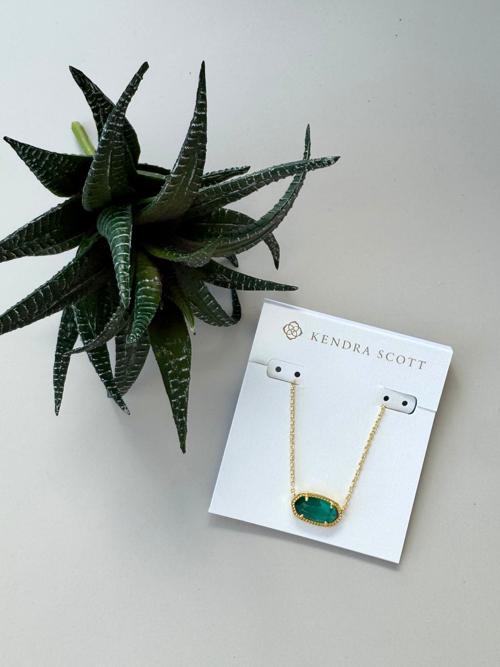 Kendra Scott Elisa Necklace - Gold Emerald Cats Eye