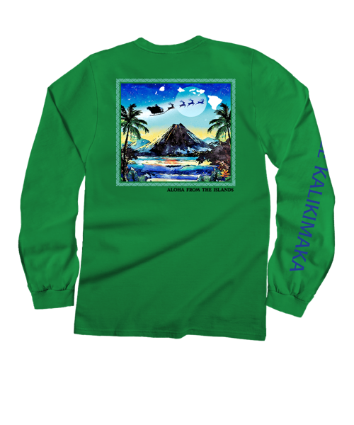 Aloha From The Islands - Christmas Green Long Sleeve Crewneck T-Shirt