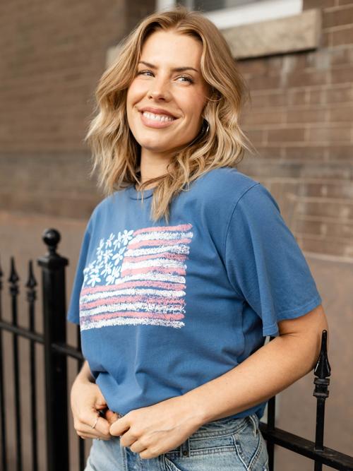 American Flag Graphic Tee