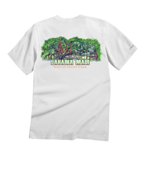 Lahaina Banyan - White Short Sleeve Crewneck T-Shirt