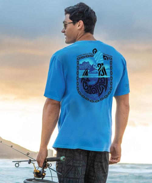 Lawaia Makau Ulua - Blue Hawaii Dyed Short Sleeve Crewneck T-Shirt