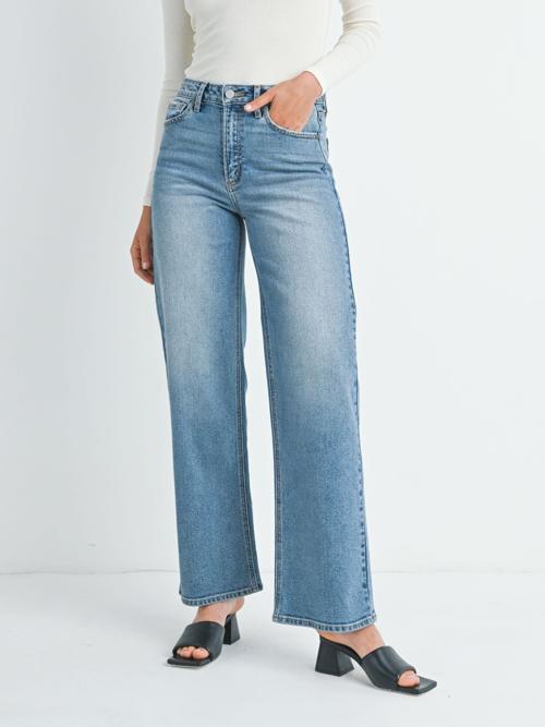Just Black Medium Denim High Rise Full Length Straight