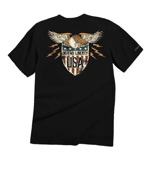 Shield Of Liberty - Black Short Sleeve Crewneck T-Shirt