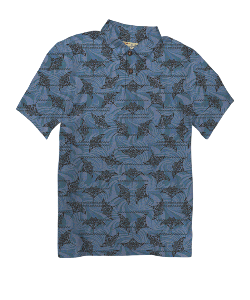 Manta Current - Steele Short Sleeve Hawaiian Polo Shirt